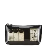 Black Plastic Chanel Cosmetic Pouch