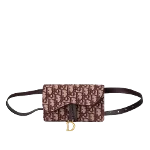 Burgundy Canvas Dior Belt Bag