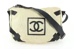 Beige Nylon Chanel Messenger Bag