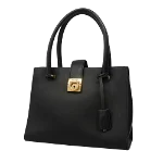 Black Leather Salvatore Ferragamo Handbag