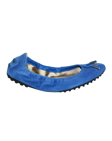 Blue Suede Tod's Flats
