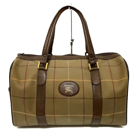 Beige Leather Burberry Travel Bag