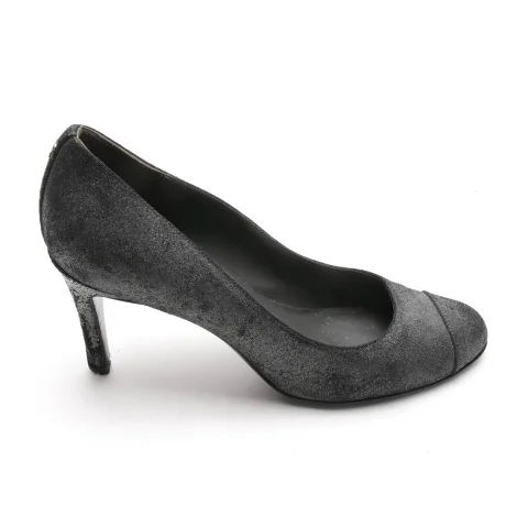Grey Leather Chanel Heels