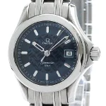 Blue Stainless Steel Omega Watch