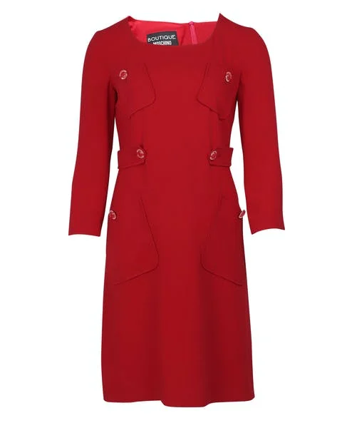 Red Acetate Moschino Dress