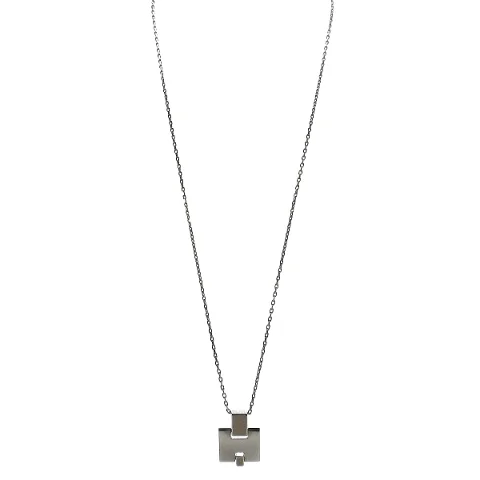Silver Metal Hermes Necklace