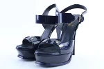 Black Fabric Saint Laurent Sandals