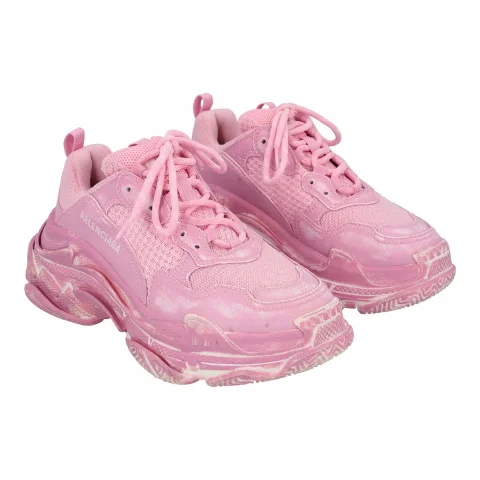 Pink Leather Balenciaga Sneakers