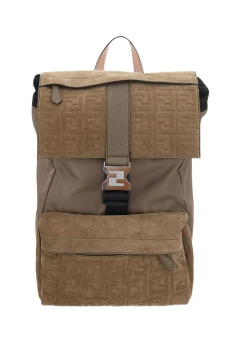 Brown Canvas Fendi Backpack