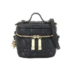 Black Leather Dior Vanity Bag