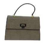 Grey Canvas Fendi Handbag