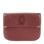 Burgundy Leather Cartier Pouch