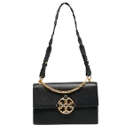 Black Leather Tory Burch Shoulder Bag