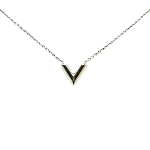 Silver Metal Louis Vuitton Necklace