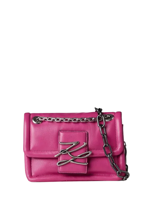 Pink Leather Karl Lagerfeld Crossbody Bag