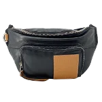 Black Leather Loewe Belt Bag