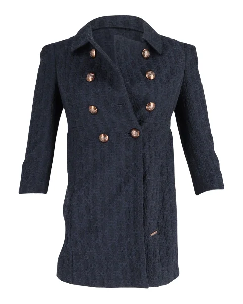 Navy Cotton Burberry Coat