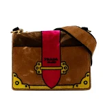 Brown Canvas Prada Cahier