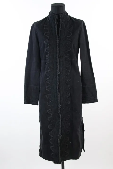 Black Cotton Dkny Coat & Jacket