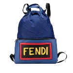 Blue Nylon Fendi Backpack