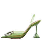 Green Fabric Amina Muaddi Heels