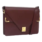 Burgundy Leather Cartier Crossbody Bag