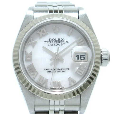 Silver White Gold Rolex Watch