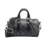 Black Leather Louis Vuitton Keepall