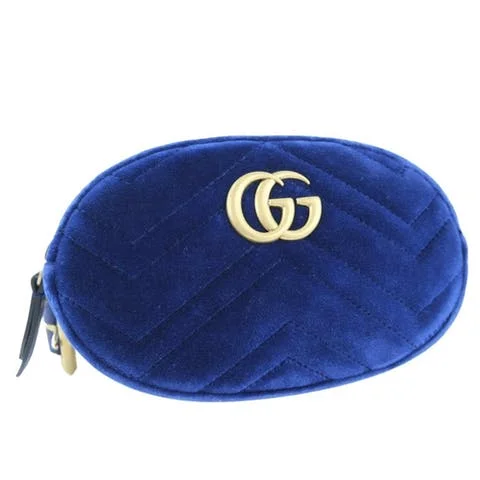 Blue Suede Gucci Crossbody Bag