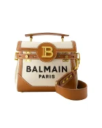 Beige Canvas Balmain Crossbody Bag