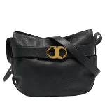 Black Leather Tory Burch Shoulder Bag