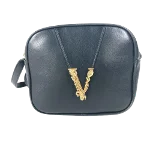 Black Leather Versace Shoulder Bag