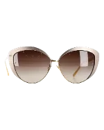 Gold Metal Linda Farrow Sunglasses