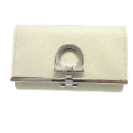 White Leather Salvatore Ferragamo Key Holder