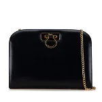 Black Leather Salvatore Ferragamo Shoulder Bag