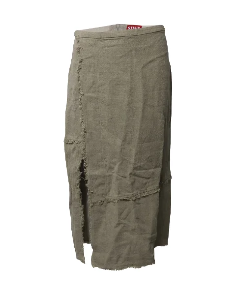 Green Linen Staud Skirt