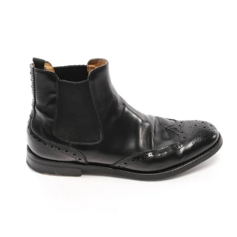 Black Leather Church's Boots