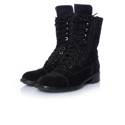 Black Suede Chanel Boots