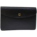 Black Leather Louis Vuitton Montaigne