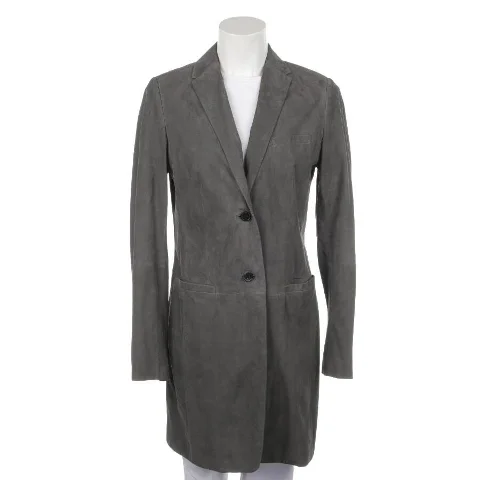 Grey Leather Windsor Coat