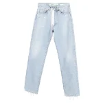 Blue Cotton Off White Jeans