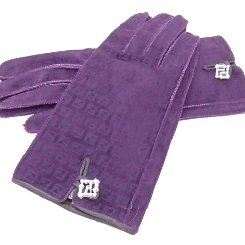 Purple Suede Fendi Gloves