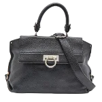 Black Leather Salvatore Ferragamo Handbag