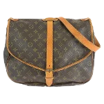 Brown Canvas Louis Vuitton Saumur