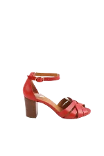 Red Leather Sézane Sandals