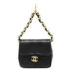 Black Leather Chanel Key Holder