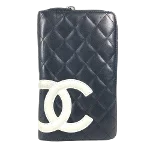 Black Leather Chanel Key Holder