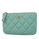 Blue Leather Chanel Pouch