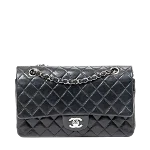 Black Leather Chanel Flap Bag