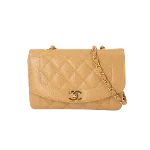 Beige Leather Chanel Shoulder Bag